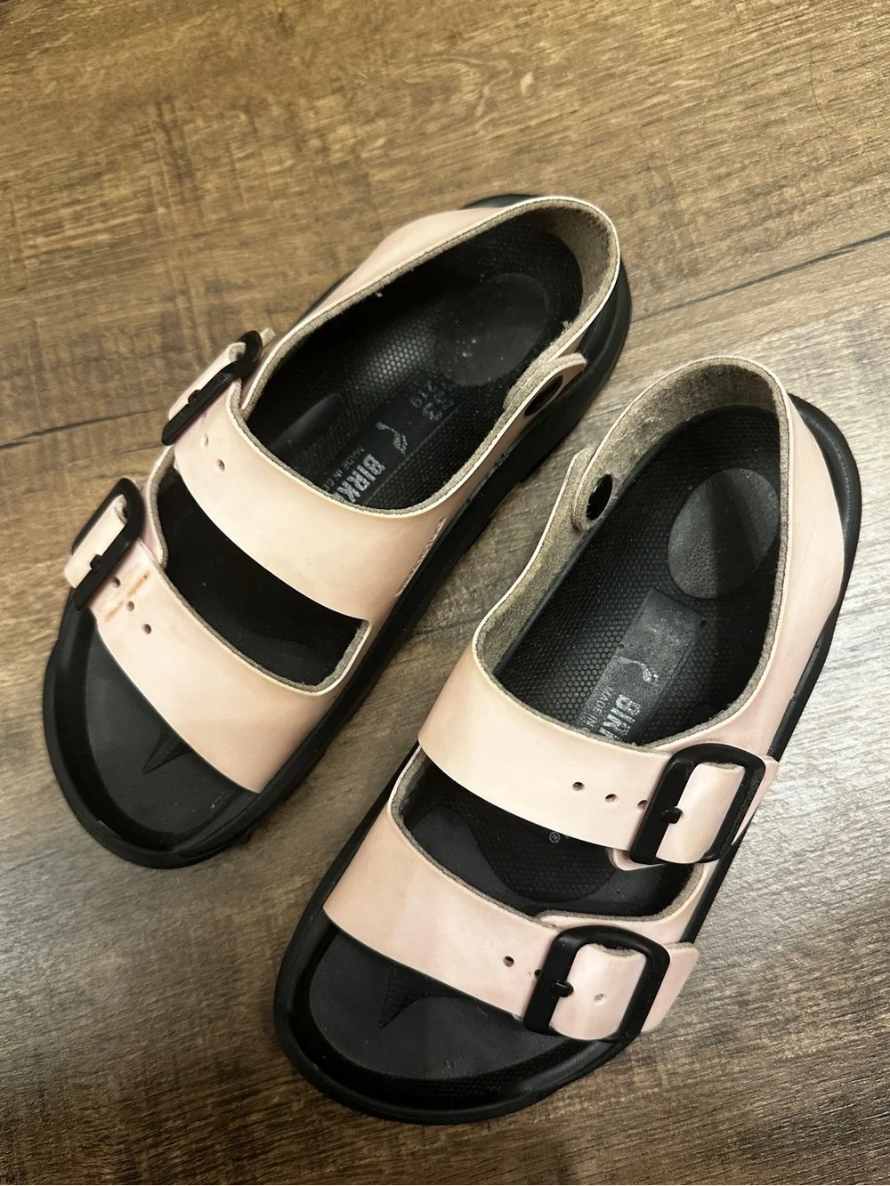 Birkenstock Kids Sandals Size 33 Pink Double Strap Slides